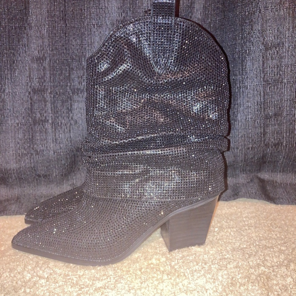 Jessica Simpson Black Rhinestone Boots